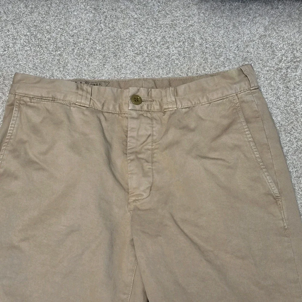 Wallace & Barnes Tessuti Sonriso Chino Trousers Khaki W29 L29 Slim Straight Mens